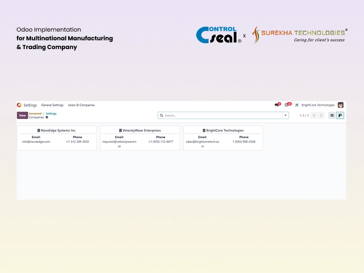 Odoo Implementation for Multinational Manufacturing and Trading Company
