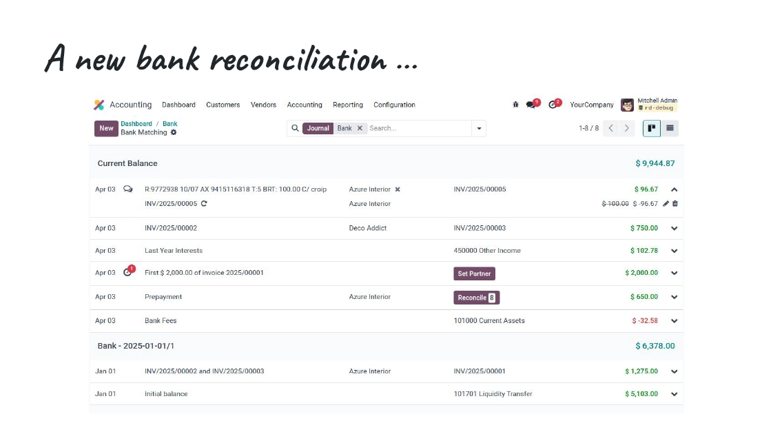 Bank reconciliation