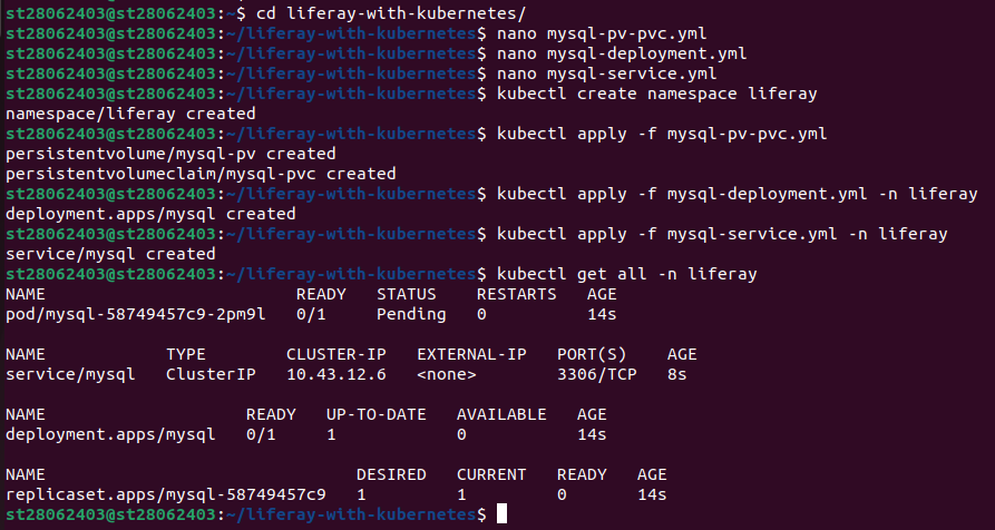 Deploy MySQL