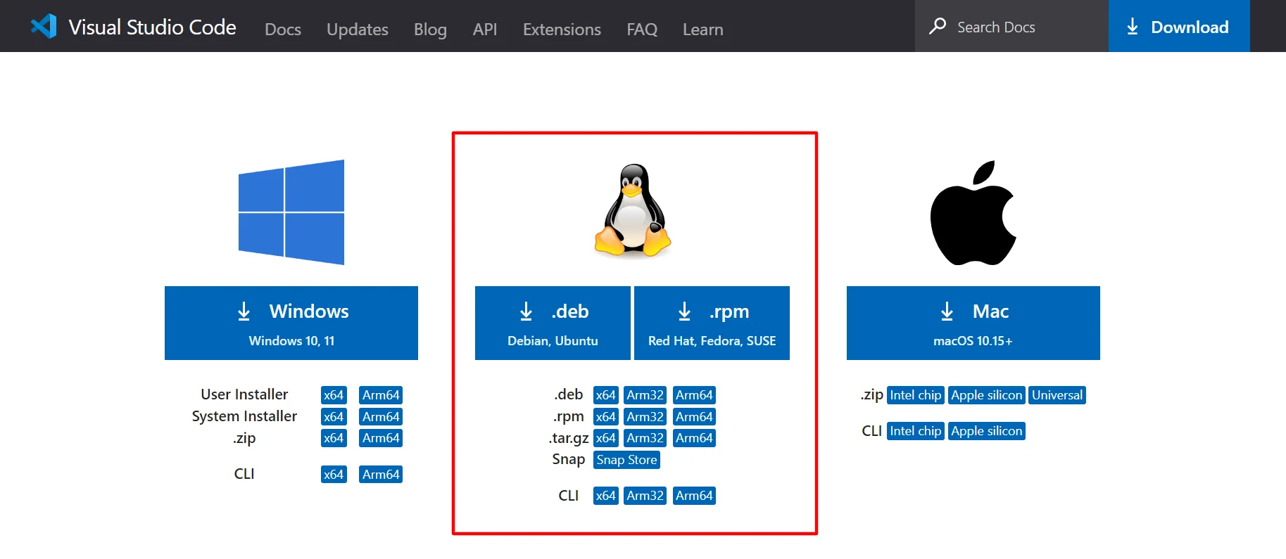 Download VSCode for Linux