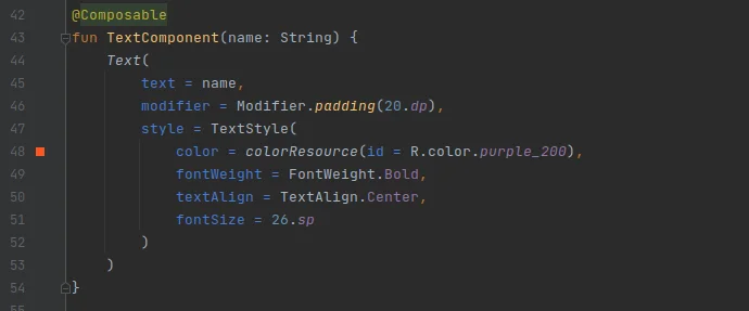 Adding Text using Jetpack Composer in Android App Development