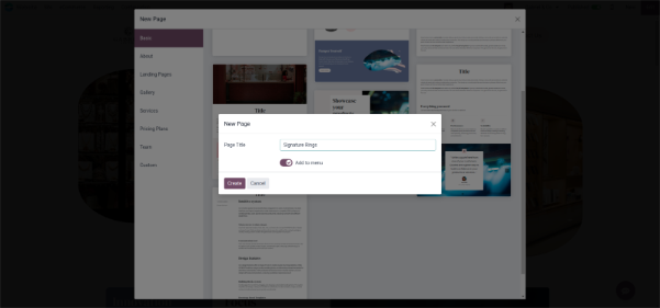 Create New Page and Menu