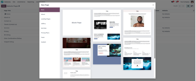 Select the Template or Select a Blank Page